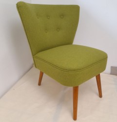 1960's Cocktail Chair lime green wool